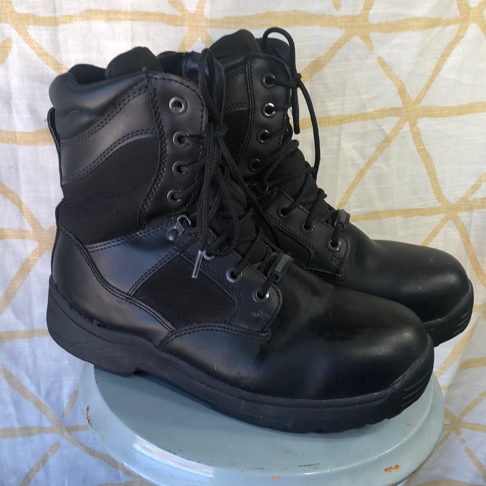 Men’s size 11w Brahma Steel Toe Black Boots